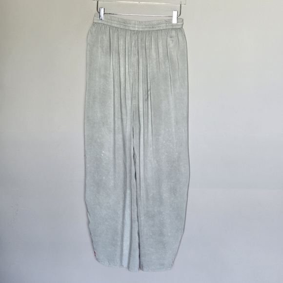 Naisha Bohemian Embroidered Wide-Leg Split-Leg Palazzo Beachy Pants O/S - Picture 2 of 10